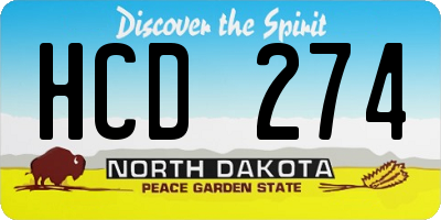 ND license plate HCD274