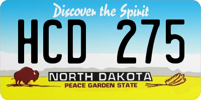 ND license plate HCD275