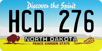 ND license plate HCD276