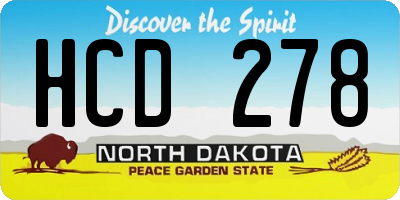 ND license plate HCD278