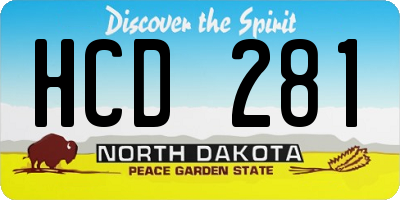 ND license plate HCD281