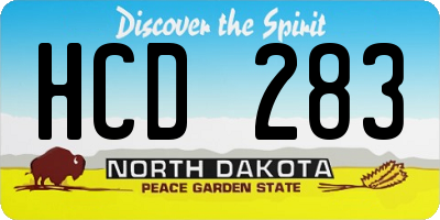 ND license plate HCD283