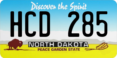 ND license plate HCD285