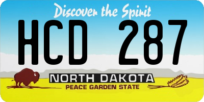 ND license plate HCD287