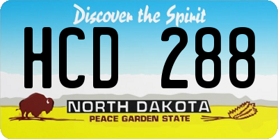 ND license plate HCD288