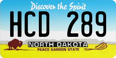 ND license plate HCD289