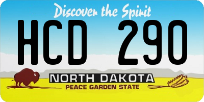 ND license plate HCD290