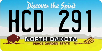 ND license plate HCD291