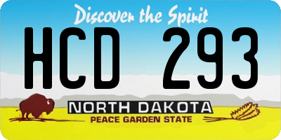 ND license plate HCD293