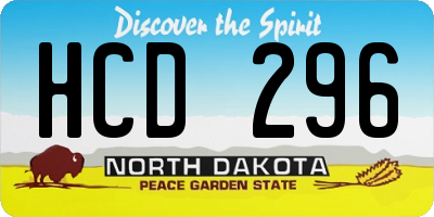 ND license plate HCD296