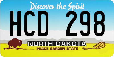 ND license plate HCD298