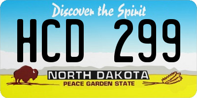 ND license plate HCD299