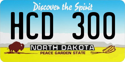 ND license plate HCD300