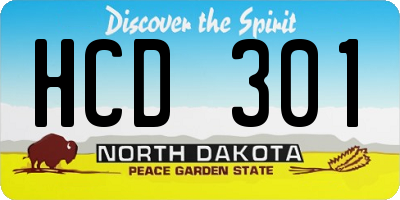 ND license plate HCD301