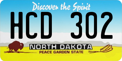 ND license plate HCD302