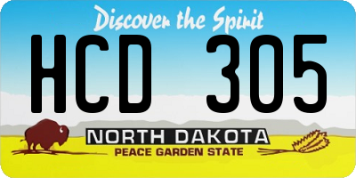 ND license plate HCD305