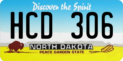 ND license plate HCD306