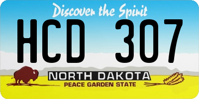 ND license plate HCD307