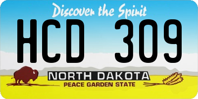 ND license plate HCD309