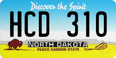 ND license plate HCD310