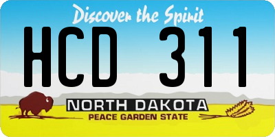 ND license plate HCD311