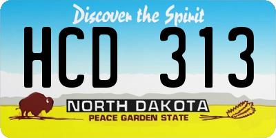 ND license plate HCD313