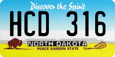 ND license plate HCD316