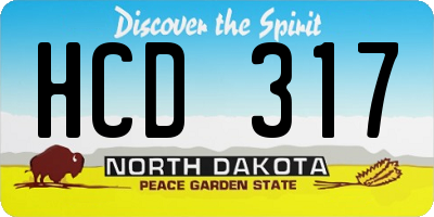 ND license plate HCD317