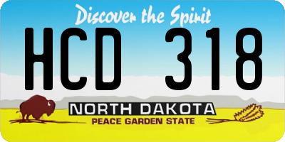 ND license plate HCD318