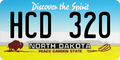 ND license plate HCD320