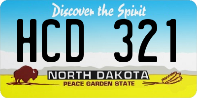 ND license plate HCD321