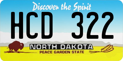 ND license plate HCD322