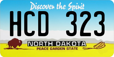 ND license plate HCD323