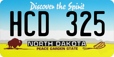 ND license plate HCD325