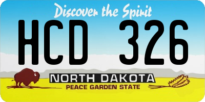 ND license plate HCD326