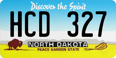 ND license plate HCD327