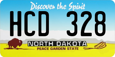 ND license plate HCD328