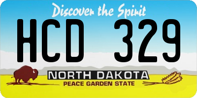 ND license plate HCD329