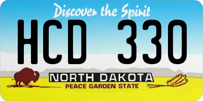 ND license plate HCD330