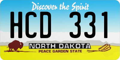 ND license plate HCD331