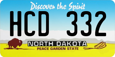 ND license plate HCD332