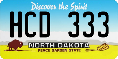 ND license plate HCD333