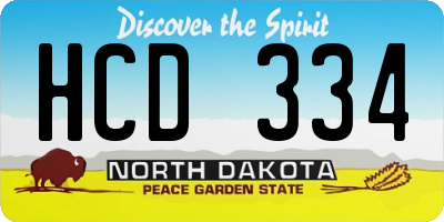 ND license plate HCD334