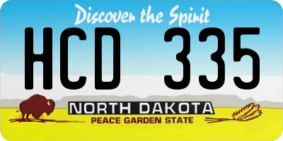 ND license plate HCD335