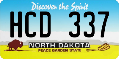 ND license plate HCD337