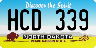 ND license plate HCD339