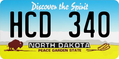 ND license plate HCD340