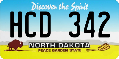 ND license plate HCD342