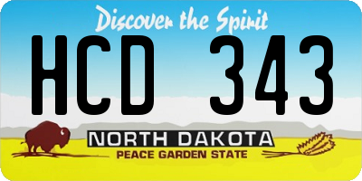 ND license plate HCD343