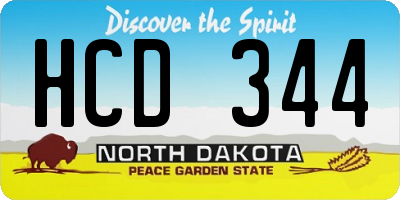 ND license plate HCD344